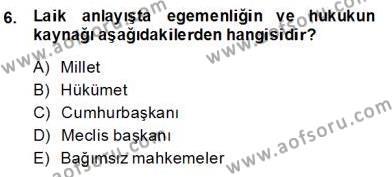 Türkçe Cümle Bilgisi 2 Dersi 2013 - 2014 Yılı (Final) Dönem Sonu Sınavı 6. Soru