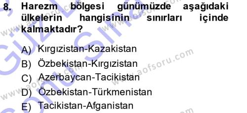 XI-XIII. Yüzyıllar Türk Dili Dersi 2013 - 2014 Yılı (Final) Dönem Sonu Sınavı 8. Soru