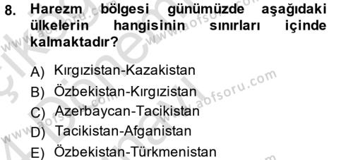 XI-XIII. Yüzyıllar Türk Dili Dersi 2013 - 2014 Yılı Tek Ders Sınavı 8. Soru