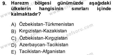 XI-XIII. Yüzyıllar Türk Dili Dersi 2014 - 2015 Yılı (Final) Dönem Sonu Sınavı 9. Soru