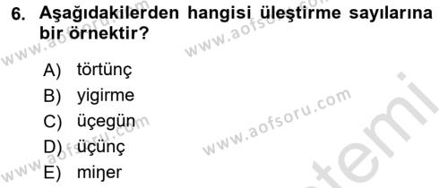 XI-XIII. Yüzyıllar Türk Dili Dersi 2018 - 2019 Yılı 3 Ders Sınavı 6. Soru