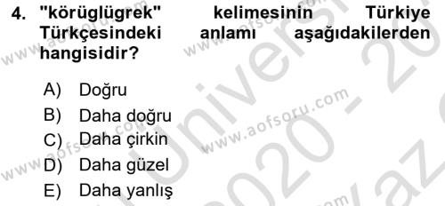 XI-XIII. Yüzyıllar Türk Dili Dersi 2020 - 2021 Yılı Yaz Okulu Sınavı 4. Soru