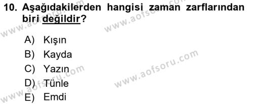 XI-XIII. Yüzyıllar Türk Dili Dersi 2022 - 2023 Yılı (Vize) Ara Sınavı 10. Soru