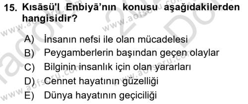 XI-XIII. Yüzyıllar Türk Dili Dersi 2022 - 2023 Yılı (Final) Dönem Sonu Sınavı 15. Soru