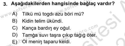XI-XIII. Yüzyıllar Türk Dili Dersi 2022 - 2023 Yılı (Final) Dönem Sonu Sınavı 3. Soru