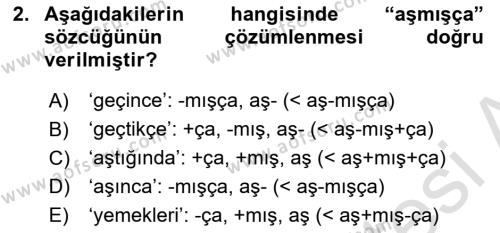 XI-XIII. Yüzyıllar Türk Dili Dersi 2022 - 2023 Yılı Yaz Okulu Sınavı 2. Soru