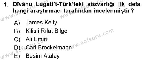 XI-XIII. Yüzyıllar Türk Dili Dersi 2023 - 2024 Yılı (Final) Dönem Sonu Sınavı 1. Soru