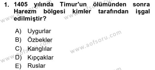 XIV-XV. Yüzyıllar Türk Dili Dersi 2017 - 2018 Yılı 3 Ders Sınavı 1. Soru