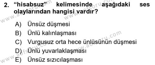 XIV-XV. Yüzyıllar Türk Dili Dersi 2017 - 2018 Yılı 3 Ders Sınavı 2. Soru