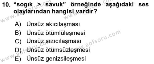 XIV-XV. Yüzyıllar Türk Dili Dersi 2018 - 2019 Yılı Yaz Okulu Sınavı 10. Soru