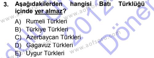 Çağdaş Türk Yazı Dilleri 1 Dersi 2012 - 2013 Yılı (Final) Dönem Sonu Sınavı 3. Soru