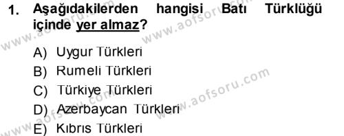 Çağdaş Türk Yazı Dilleri 1 Dersi 2013 - 2014 Yılı (Final) Dönem Sonu Sınavı 1. Soru