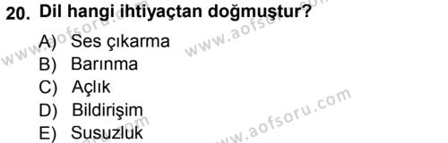 Çağdaş Türk Yazı Dilleri 1 Dersi 2013 - 2014 Yılı (Final) Dönem Sonu Sınavı 20. Soru