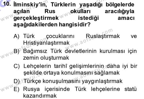 Çağdaş Türk Yazı Dilleri 1 Dersi 2014 - 2015 Yılı (Vize) Ara Sınavı 10. Soru