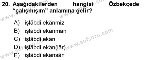 Çağdaş Türk Yazı Dilleri 1 Dersi 2018 - 2019 Yılı 3 Ders Sınavı 20. Soru