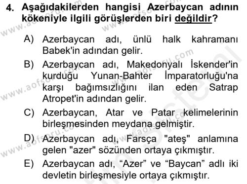 Çağdaş Türk Yazı Dilleri 1 Dersi 2018 - 2019 Yılı (Final) Dönem Sonu Sınavı 4. Soru