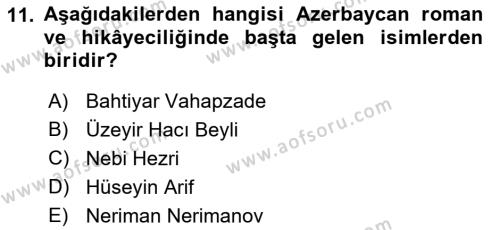 Çağdaş Türk Yazı Dilleri 1 Dersi 2018 - 2019 Yılı Yaz Okulu Sınavı 11. Soru