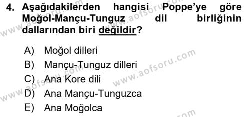 Çağdaş Türk Yazı Dilleri 1 Dersi 2019 - 2020 Yılı (Vize) Ara Sınavı 4. Soru