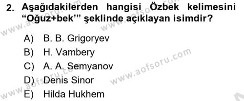 Çağdaş Türk Yazı Dilleri 1 Dersi 2019 - 2020 Yılı (Final) Dönem Sonu Sınavı 2. Soru