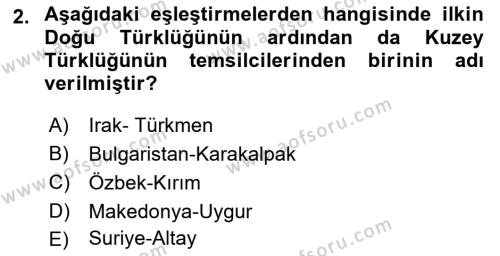 Çağdaş Türk Yazı Dilleri 1 Dersi 2022 - 2023 Yılı (Vize) Ara Sınavı 2. Soru