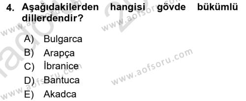 Çağdaş Türk Yazı Dilleri 1 Dersi 2022 - 2023 Yılı (Vize) Ara Sınavı 4. Soru