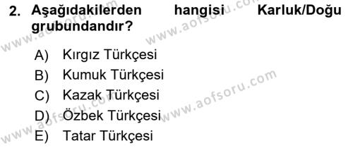 Çağdaş Türk Yazı Dilleri 1 Dersi 2022 - 2023 Yılı (Final) Dönem Sonu Sınavı 2. Soru