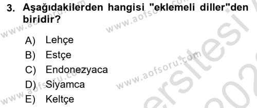 Çağdaş Türk Yazı Dilleri 1 Dersi 2022 - 2023 Yılı (Final) Dönem Sonu Sınavı 3. Soru