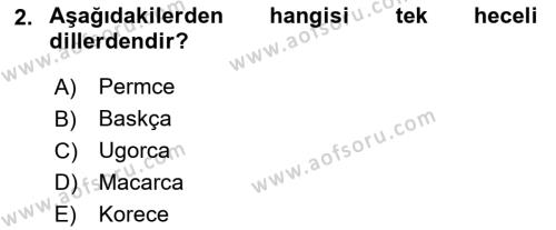 Çağdaş Türk Yazı Dilleri 1 Dersi 2022 - 2023 Yılı Yaz Okulu Sınavı 2. Soru