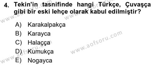 Çağdaş Türk Yazı Dilleri 1 Dersi 2022 - 2023 Yılı Yaz Okulu Sınavı 4. Soru