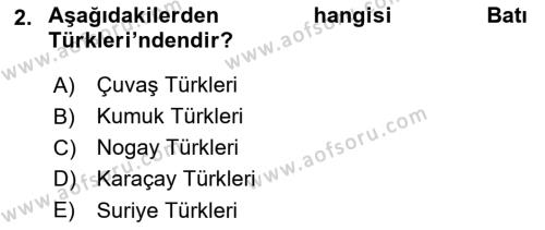 Çağdaş Türk Yazı Dilleri 1 Dersi 2023 - 2024 Yılı (Vize) Ara Sınavı 2. Soru