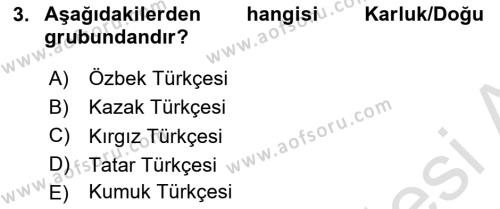 Çağdaş Türk Yazı Dilleri 1 Dersi 2023 - 2024 Yılı (Vize) Ara Sınavı 3. Soru