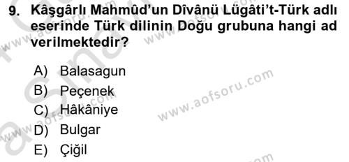 Çağdaş Türk Yazı Dilleri 1 Dersi 2023 - 2024 Yılı (Vize) Ara Sınavı 9. Soru