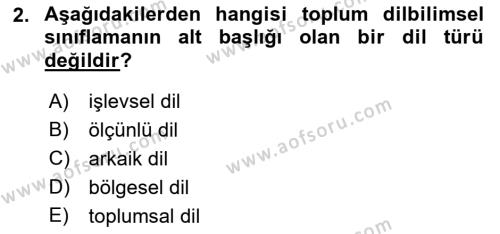 Çağdaş Türk Yazı Dilleri 1 Dersi 2023 - 2024 Yılı Yaz Okulu Sınavı 2. Soru