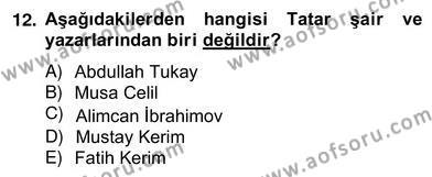 Çağdaş Türk Yazı Dilleri 2 Dersi 2012 - 2013 Yılı (Vize) Ara Sınavı 12. Soru