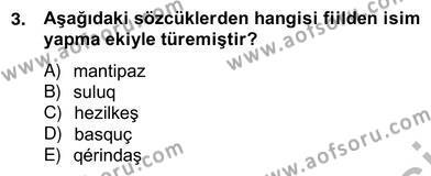 Çağdaş Türk Yazı Dilleri 2 Dersi 2012 - 2013 Yılı (Vize) Ara Sınavı 3. Soru