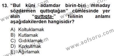 Çağdaş Türk Yazı Dilleri 2 Dersi 2012 - 2013 Yılı (Final) Dönem Sonu Sınavı 13. Soru