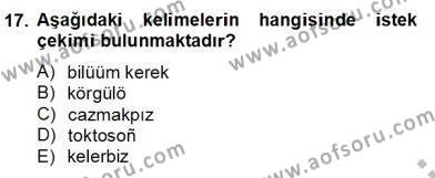 Çağdaş Türk Yazı Dilleri 2 Dersi 2012 - 2013 Yılı (Final) Dönem Sonu Sınavı 17. Soru