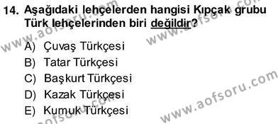 Çağdaş Türk Yazı Dilleri 2 Dersi 2013 - 2014 Yılı (Vize) Ara Sınavı 14. Soru