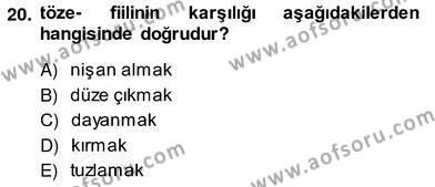 Çağdaş Türk Yazı Dilleri 2 Dersi 2013 - 2014 Yılı (Vize) Ara Sınavı 20. Soru