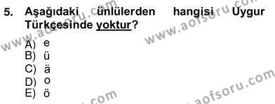 Çağdaş Türk Yazı Dilleri 2 Dersi 2013 - 2014 Yılı (Vize) Ara Sınavı 5. Soru