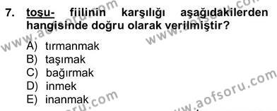Çağdaş Türk Yazı Dilleri 2 Dersi 2013 - 2014 Yılı (Vize) Ara Sınavı 7. Soru