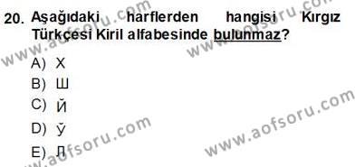 Çağdaş Türk Yazı Dilleri 2 Dersi 2013 - 2014 Yılı (Final) Dönem Sonu Sınavı 20. Soru