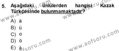 Çağdaş Türk Yazı Dilleri 2 Dersi 2013 - 2014 Yılı (Final) Dönem Sonu Sınavı 5. Soru