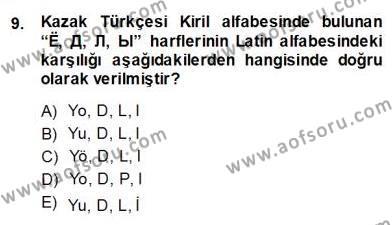 Çağdaş Türk Yazı Dilleri 2 Dersi 2013 - 2014 Yılı (Final) Dönem Sonu Sınavı 9. Soru