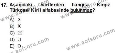 Çağdaş Türk Yazı Dilleri 2 Dersi 2014 - 2015 Yılı (Final) Dönem Sonu Sınavı 17. Soru