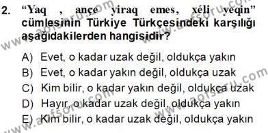 Çağdaş Türk Yazı Dilleri 2 Dersi 2014 - 2015 Yılı (Final) Dönem Sonu Sınavı 2. Soru