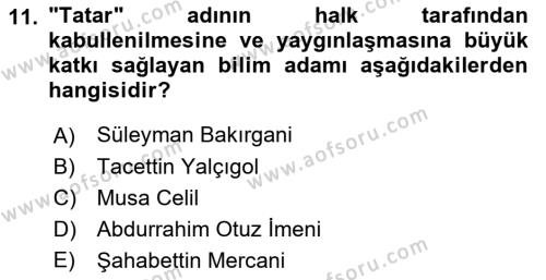 Çağdaş Türk Yazı Dilleri 2 Dersi 2015 - 2016 Yılı (Vize) Ara Sınavı 11. Soru