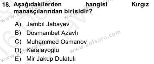 Çağdaş Türk Yazı Dilleri 2 Dersi 2015 - 2016 Yılı Tek Ders Sınavı 18. Soru