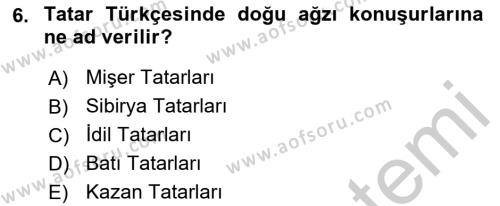 Çağdaş Türk Yazı Dilleri 2 Dersi 2016 - 2017 Yılı 3 Ders Sınavı 6. Soru