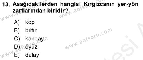 Çağdaş Türk Yazı Dilleri 2 Dersi 2017 - 2018 Yılı 3 Ders Sınavı 13. Soru